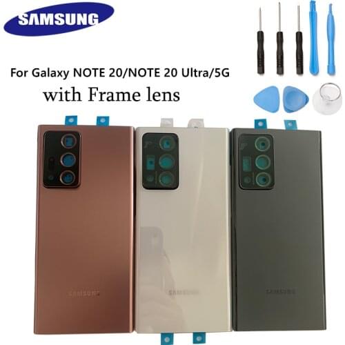 Original SAMSUNG Galaxy NOTE 20/NOTE 20 Ultra Battery Metal Back Cover Rear Door Case Replacement Part with Frame lens tools
