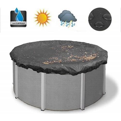 210D Pool Cover Outdoor Round Leaf Proof Cloth Tarpaulin Swimming Pool Cover Outdoor Garden Round Canopy Furniture Covers