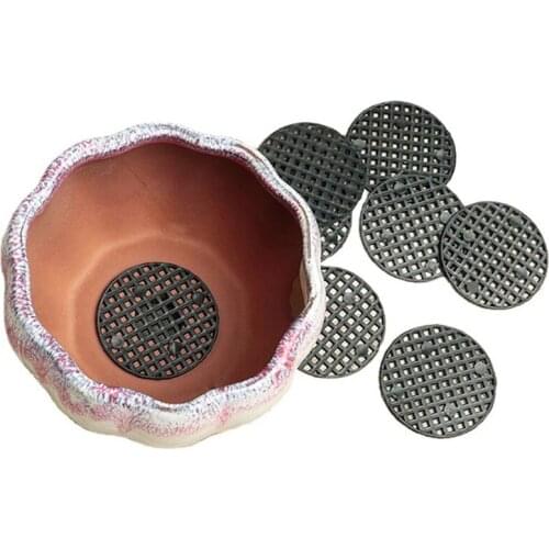 5/10 PCS Anti Leakage Flower Pot Bottom Pads Planting Pot Hole Mesh Pad Round/Square Grid Mat for Preventing Soil Loss JS22
