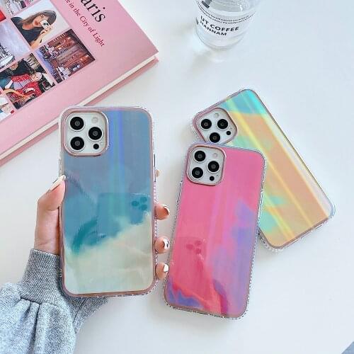 Shockproof Silicone Case For iPhone 12 11 Pro Max XR XS X XS Max 7 8 Plus Colorful Gradient Soft Cover For iPhone 11 12 Pro Case