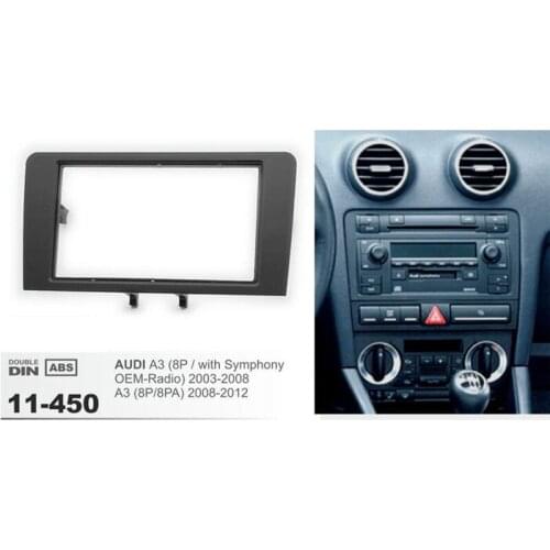2 Din Car Radio Fascia For AUDI A3 (8P) A3 (8P/8PA) 2008-2012 Stereo Head Unit Dash CD Trim Installation Frame Kit