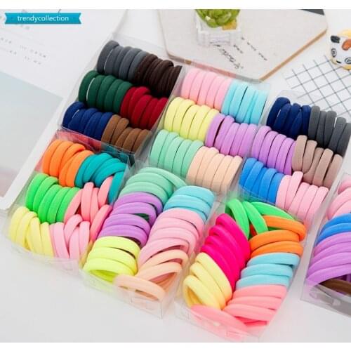 100Pcs Diameter 35MM Thicken Hair Bands for Women Ponytail Holder Hair Ties Headband Scrunchies Scrunchie Hair Accessories