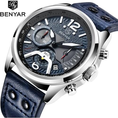 Seaknight Men's Watch With Leather Strap