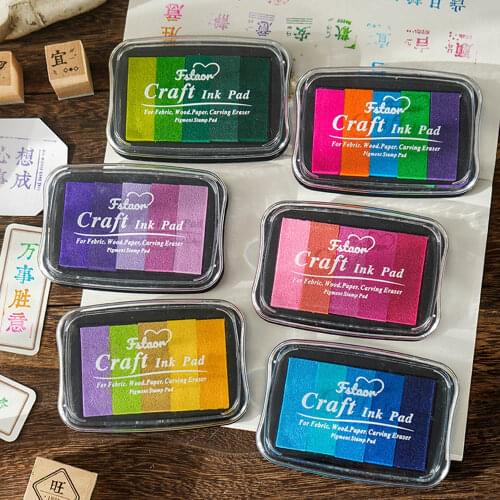 5 Color Gradient Color Inkpad Finger Painting Inkpad Stamps for Scrapbooks Photo Albums DIY Decorative
