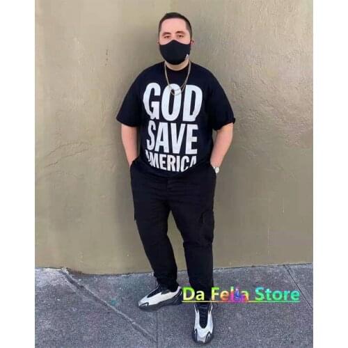 Slightly Loose Kanye West T-shirt Support Vote Tee Men Women Hip Hop 2020 Kanye Vision Tops GOD SAVE AMERICA Logo Short Sleeve