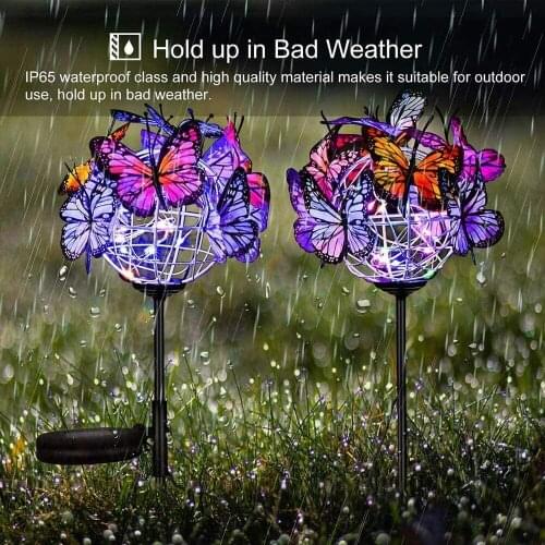 Butterflies Solar Led Lights Garden Stake Outdoor Butterfly Lawn Lamps Solar Garden Lawn Landscape Pathway Lights Garden Decor
