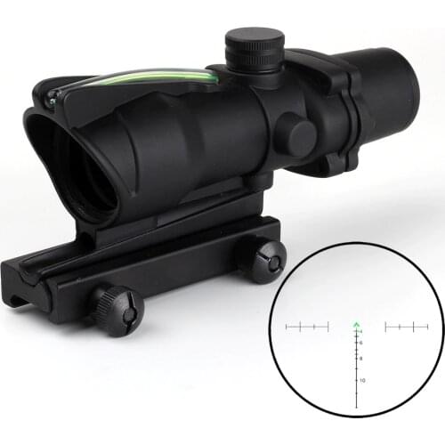 Tactical Riflescope 4x32 Chevron ACOG Real Fiber Scope Red / Green Illuminated Glass Etched Reticle Hunting Sight