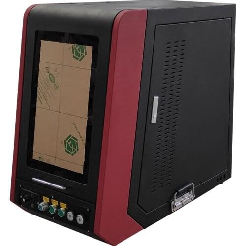 Enclosed 20w 30w 50w fiber laser marking machine Raycus laser source metal laser engraver for gold silver nameplate bird ring