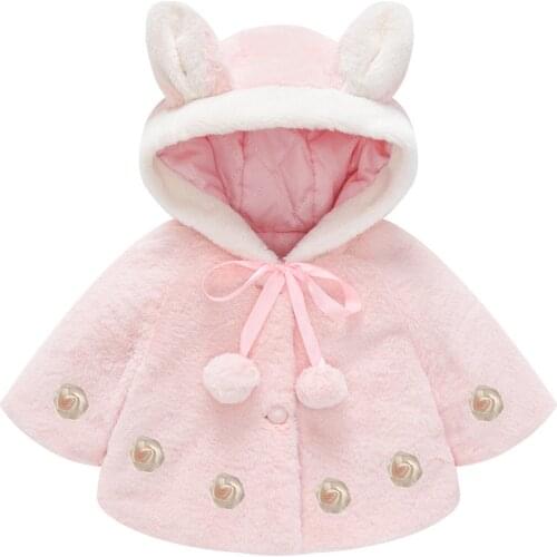 Newborn Winter Warm Hooded Jackets Childrens Girls Solid Color Wool Sweater Cloak Cloak Shawl Outerwear kids Clothes Coat