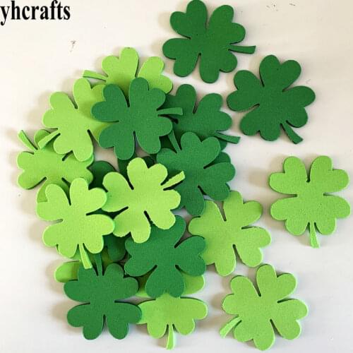 1bag/LOT.Foam four leaf clover without stickers Early learning educational Intelligence diy toys St. Patricks day crafts OEM