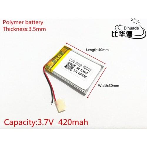 1PCS 353040 MP3 MP4 Battery 3.7v 420mah rechargeable lithium polymer battery