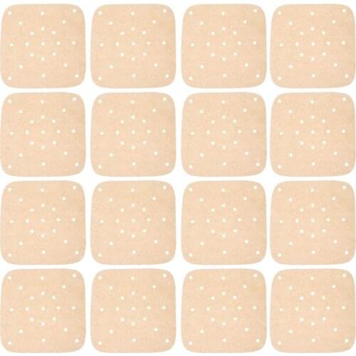 100Pcs Air Fryer Papers Non-Stick Grill Mat Heat-proof Pad Heat-resistant Baking Sheet (Brown)