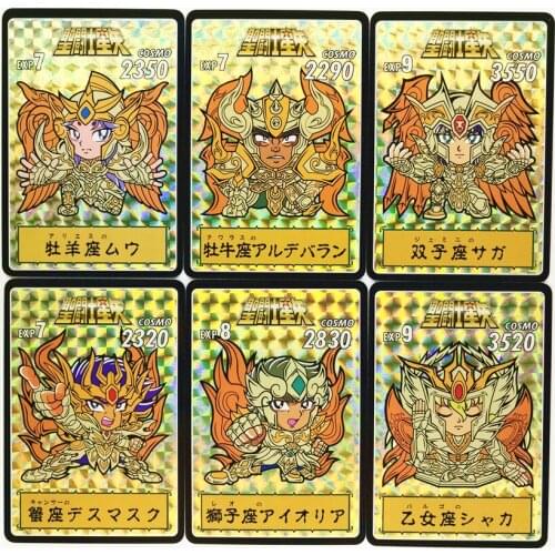 12pcs/set Saint Seiya Q Soul of Gold Refractive Process Toys Hobbies Hobby Collectibles Game Collection Anime Cards