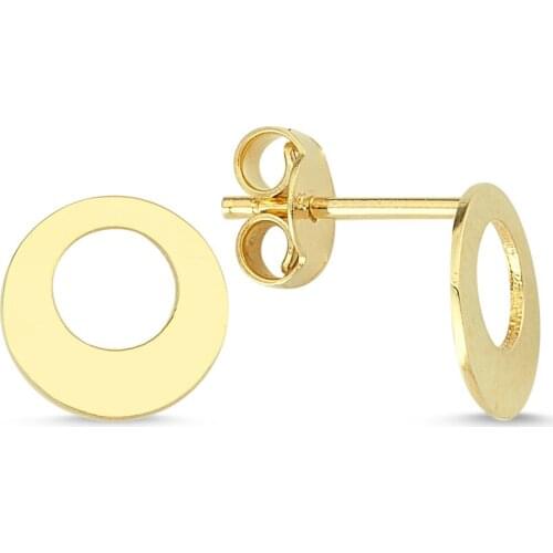 14k (585) Gold Plain Mini Circle Earrings