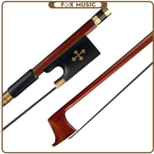 4/4 Violin Bow Brazilwood Violin Bow Round Stick Bow W/ Ebony Frog Black Mongolia Horsehair Well Balance