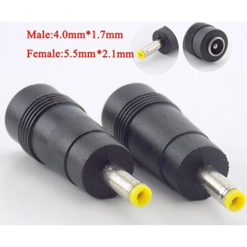 5pcs 5.5mm X 2.1mm Female To 4.0mm X 1.7mm Male DC Power Plug Adapter Connector Computer Cables Jack Notebook Laptop