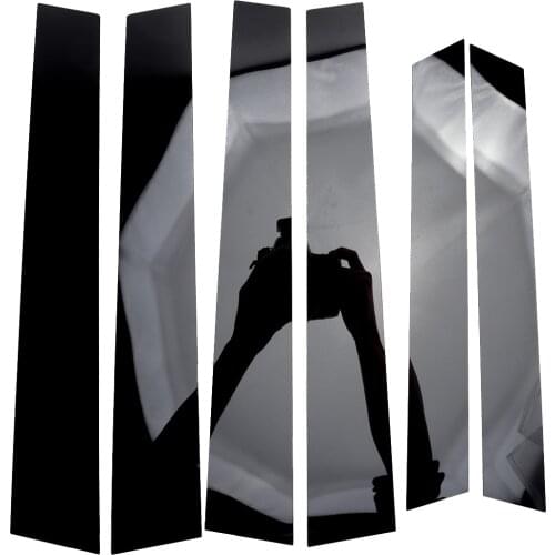 6Pcs Car Glossy Black Door Window Pillar Posts Piano Cover Trim Fit For Honda CRV 2011 2010 2009 2008 2007