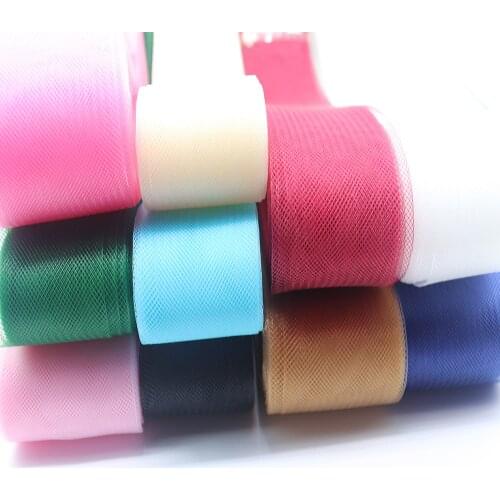 6cm Soft Polyester Mesh Ribbon Flat Plain Crinolines Braid With Horsehair Fabric For Hats/Craft/Wedding Dress Sewing Accessories