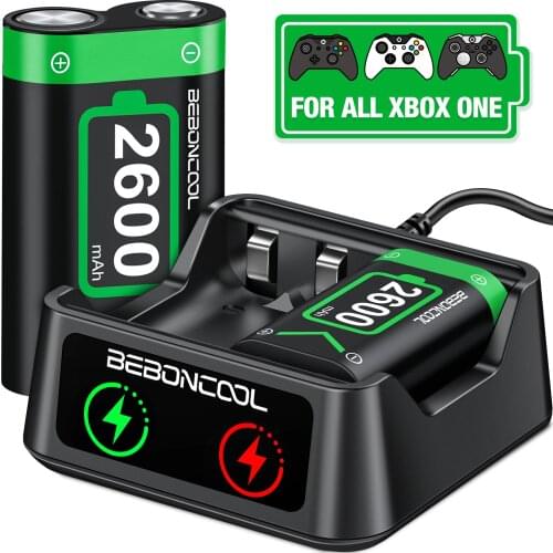 2 x2600mAh Rechargeable Battery Pack For Xbox Series X/S/Xbox One S/X Controlle Battery For Xbox One + USB Quick Battery Charger