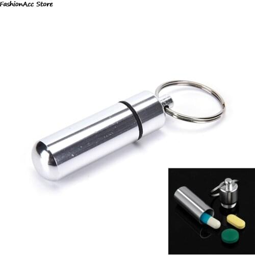 Aluminum Waterproof Medicine Pill Box Case Storage Drug Organizer Keychain Tablet Pillbox Container Stash Holder Hot