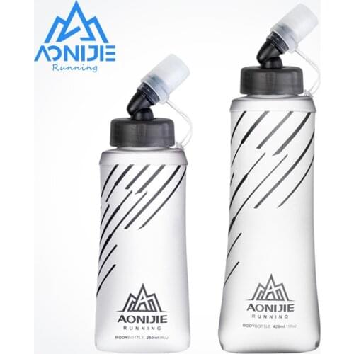 AONIJIE SD21 Soft Flask Collapsible 250ml 420ml Water Bottle Hydration Water Bladder For Running Marathon Cycling Trail Hiking