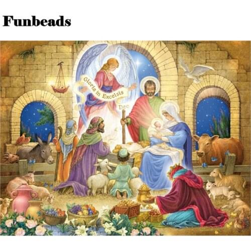 DIY Diamond Painting Birth of Jesus religion Paintings mosaic diamond Embroidery sale Home Decor full square diamond round FF790