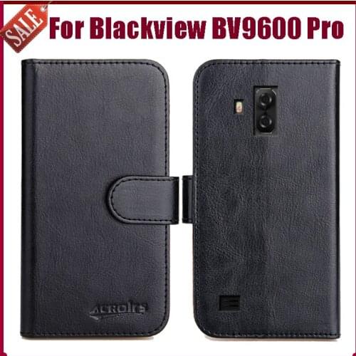 Hot! Blackview BV9600 Pro Case 6.21" 6 Colors Flip Soft Leather Phone Wallet Cover Stand Function Case Credit Card Slots