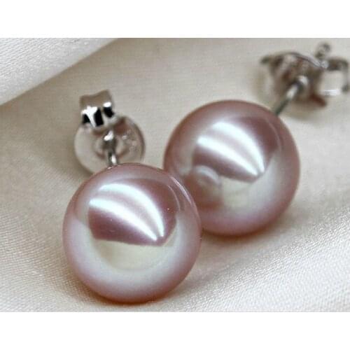 Good elegant pair of AAA10-11mm south sea lavender pearl earring
