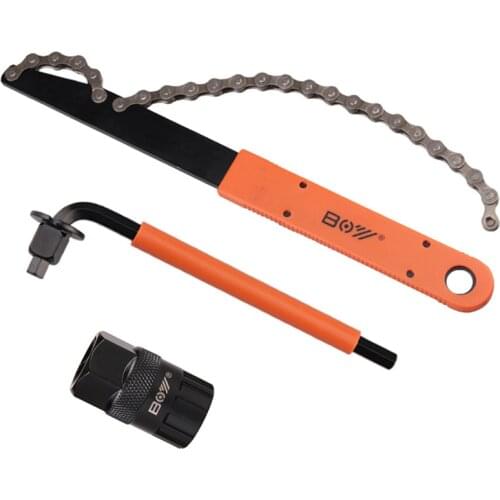 Bicycle Cassette Removal Tool Bike Freewheel Lockring Remover Wrench and Auxiliary Wrench