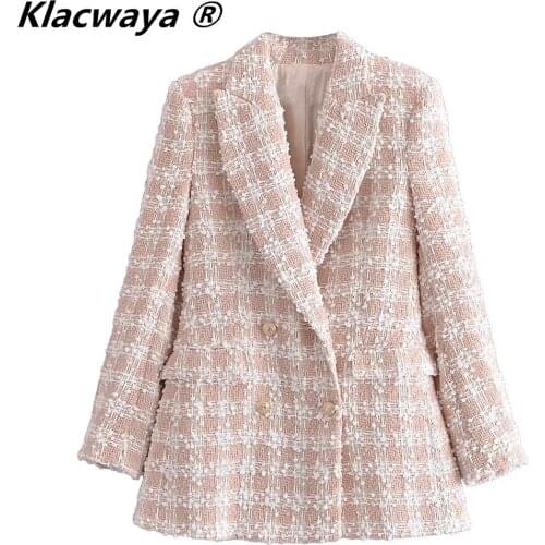 Klacwaya Women's Tweed Blazers