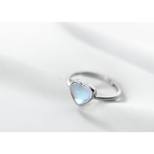 100% Real 925 Sterling Silver Ring Love Synthetic Glass Rings Fashion Women Lady Girls Jewelry Suitable for Anniversary Gift