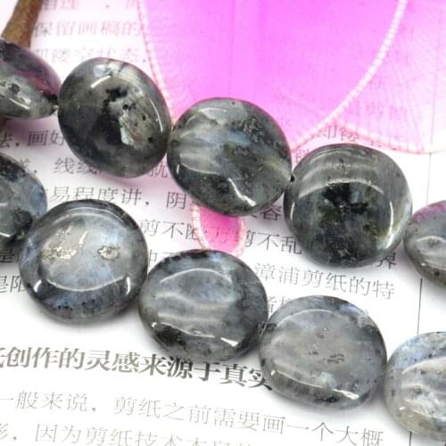 Coin shape Spectrolite round loose beads 16mm DIY 15 inches handmade women jewelry making Design wholesale Hot sale