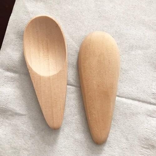 500pcs Cute Melon seed shape Drop-shaped Handmade Mini Wood Tea Scoops Kung Fu Tea Spoon Black Green Tea Shovel Gift For Friends