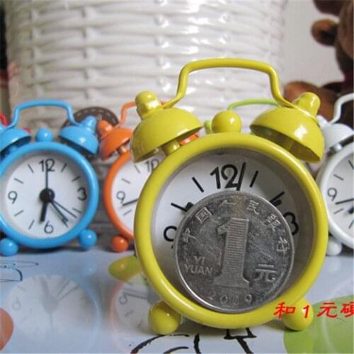 Mini Double Bell Alarm Clock Classic Analog Clock Bedside Night Quartz Movement
