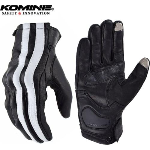 Komine Glove Motorcyclist Leather Motorcycle Gloves Men Goat Skin Cycling Gloves Moto Motocross Motorcycle Accessories GK-119