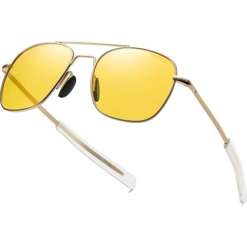 2021 New Mens Pilot Military Sunglasses Driving Mirrored Glasses Eyewear Blue Brand Designer Polarized Sunglasses Night Vision