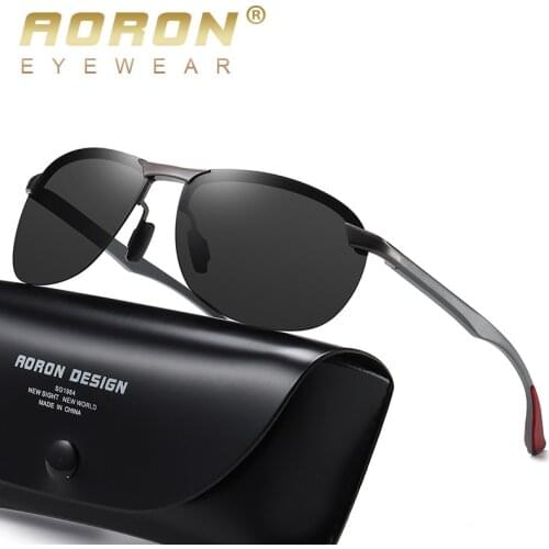 AORON New Aluminum Frame sunglasses mens polarized Sun Glasses Driver Driving Glasses UV400