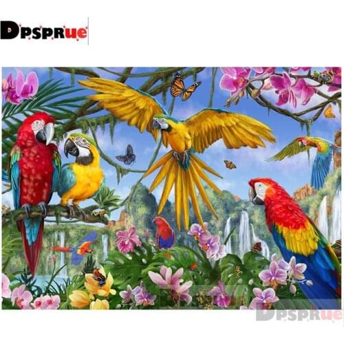 Dpsprue Full Square/Round Diamond Painting Kit Cross Stitch Animal Bird Diamond 3D Embroidery DIY 5D Moasic Gift DP514