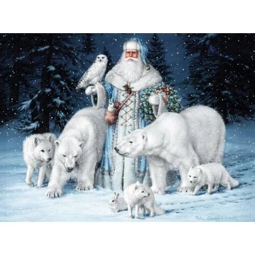 Santa Claus and owl Cross Stitch Kits people Needlework Sewing Embroidery Crafts 14ct Unprinted DIY Arts Handmade Home Decor