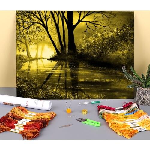 Natural Scenery Mystical Printed 11CT Cross Stitch Kit DIY Embroidery DMC Threads Needlework Hobby Craft Handmade Magic Decor