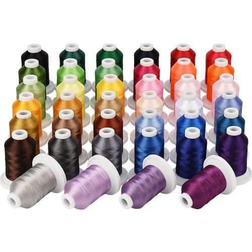 Simthread Embroidery Machine Thread 40 Brother Colors 800Y with Snapping Spools
