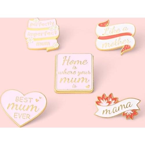 Thanksgiving Gift Creative Cartoon Love Ribbon Books Mothers Day Metal Enamel Brooch Fashion Temperament Lapel Backpack Jewelry