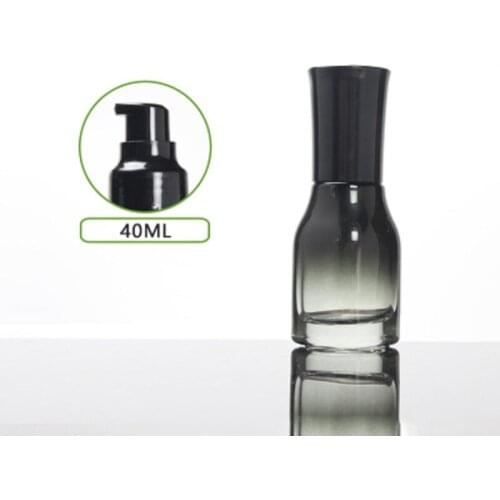 40ml square shape pink glass bottle white pump lid sprayer lotion/emulsion/serum/foundation/toner/water fine mist sprayer