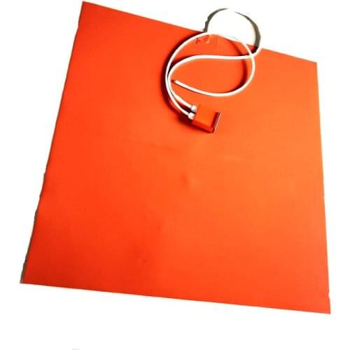 230V 1000W 800*800*1.5mm Silicone Heater for 3d printer adhesive 1 side digital thermostat on wire 2000mm lead wire