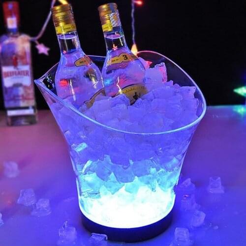 LED Ice Bucket 5.5L Wine Cooler Colors Changing Champagne Wine Ice Buckets For Party Home Bar Nightclub Light Up Whiskey Holder