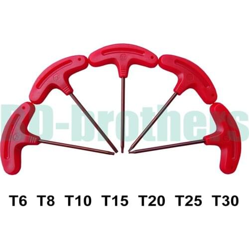 T Shaped T6 T8 T10 T15 T20 T25 Torx Screwdriver Spanner Key S2 Explosion-Proof Screw Drivers Tools 700pcs/lot
