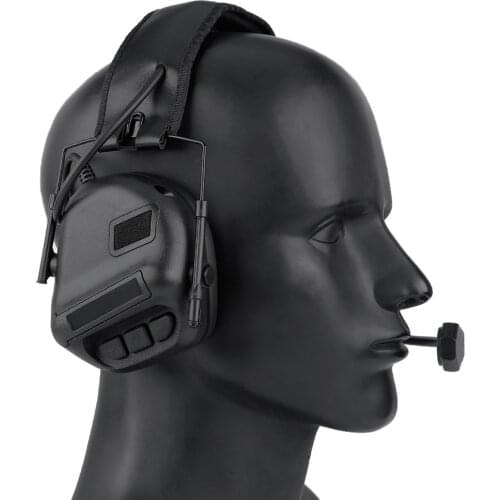 Tactical Headset Shooting Headband Headphone Military Ear Protector Earmuff use with PTT Walkie Talkie Radio Airsoft Headset