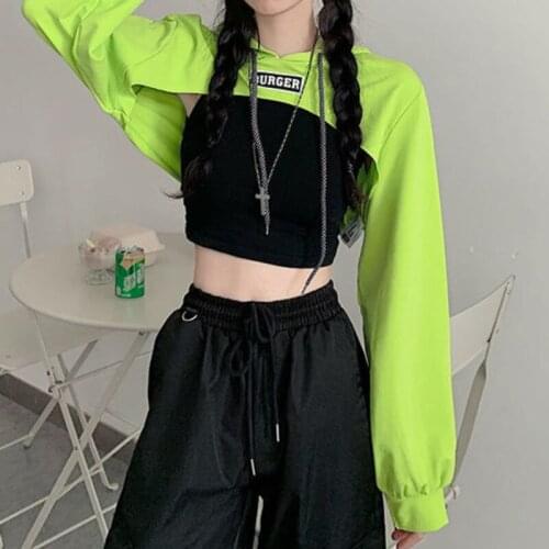 Crop Tops Gothic Punk Y2K Street Tee Long Sleeve Shirt For Women Baby Tee Female 2021 Summer Top T Shirt Harajuku Vintage Tshirt