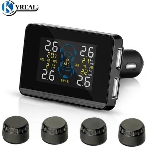 CAREUD Universal TPMS Diagnostic-tool Car Tire Pressure Monitor 4pcs External Sensors Wireless fix for all cars