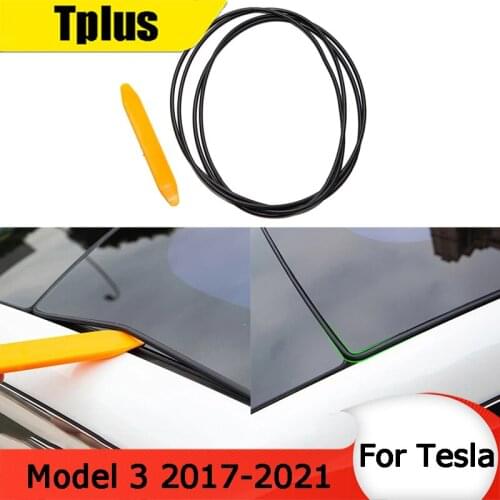 Tplus Car Window Glass Sealing Strip For Tesla Model 3 Noise Reduction And Anti-Dirty Kit Mute Sealing Accessories